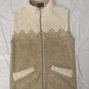 Lepied de Biche fur-like vest beige/cream color with designed pattern size - XS